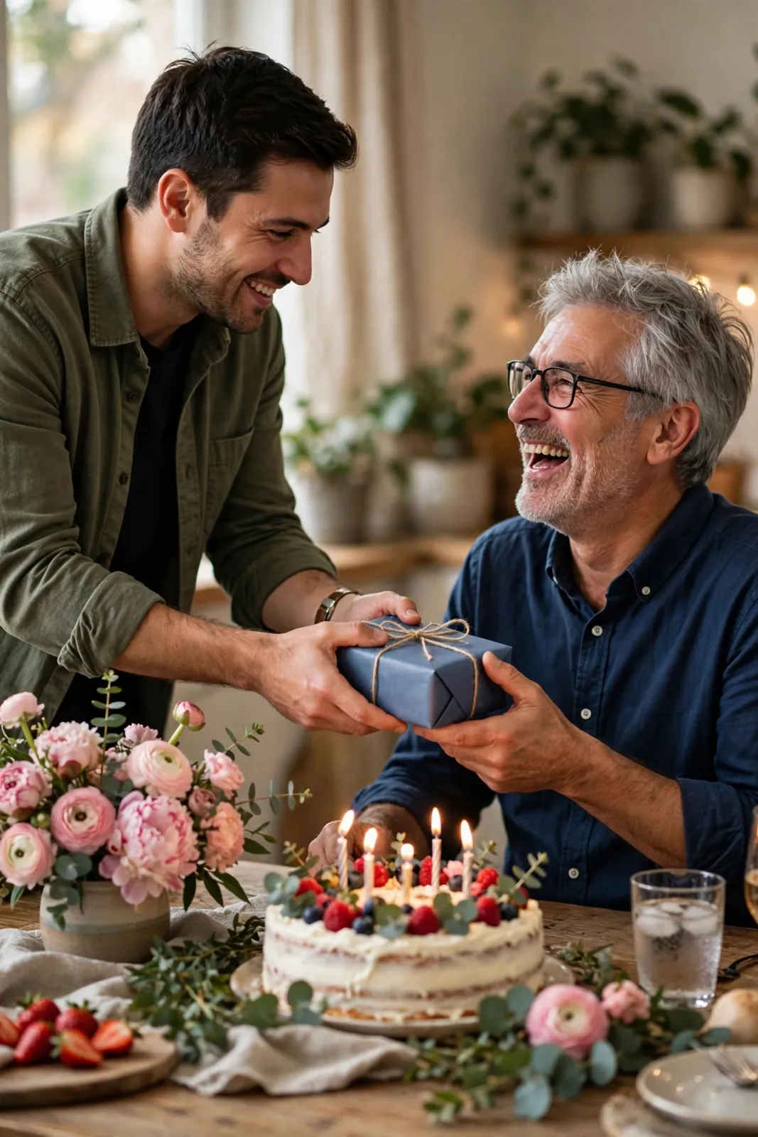 geburtstagswünsche für männer – festlich gedeckter Tisch mit Geschenken zum Geburtstag
