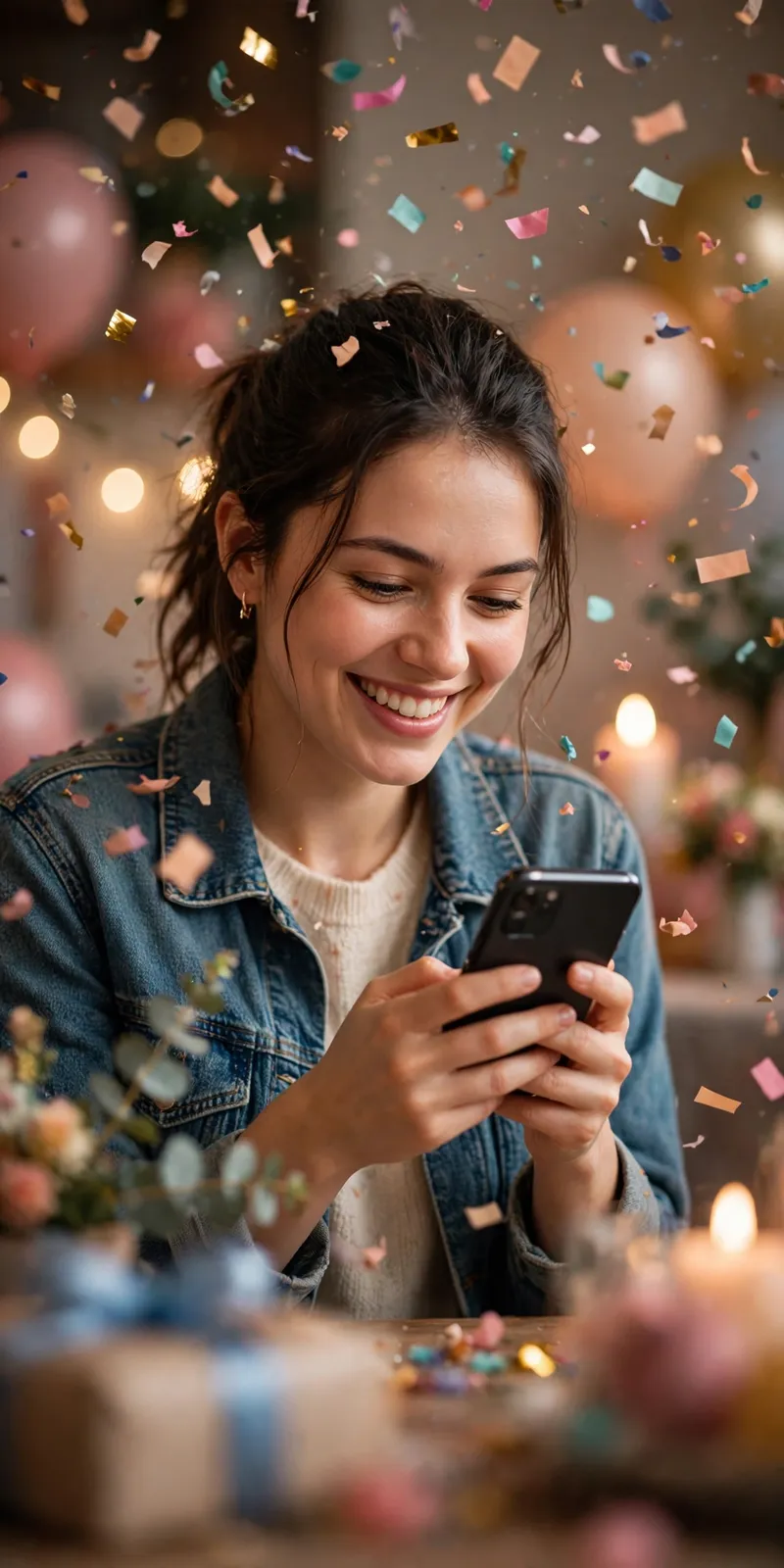Geburtstagswünsche WhatsApp: Liebevoll verpackte Geburtstagsgeschenke mit Schleifen und Blumen