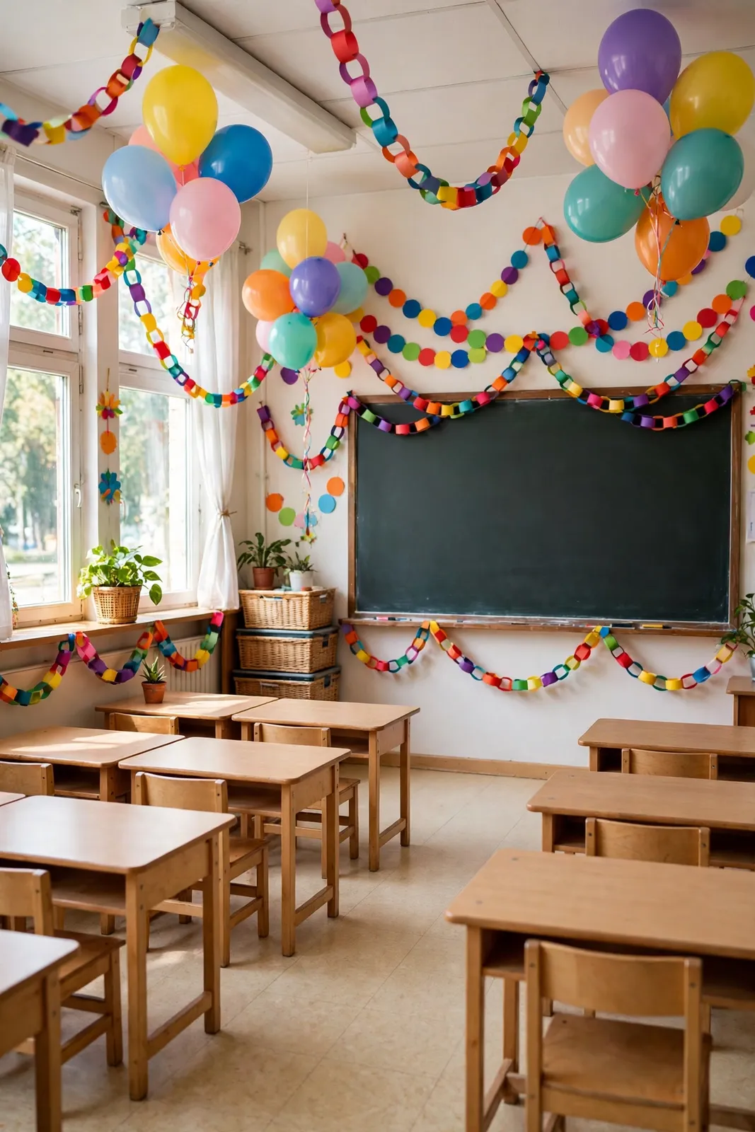 Geschmücktes Klassenzimmer zur Einschulung